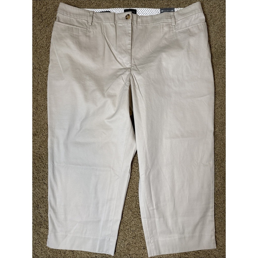 Talbots Perfect Skimmer Cropped Pants Sz 18 Stone Cropped Slim‎ Leg Pedal Pusher